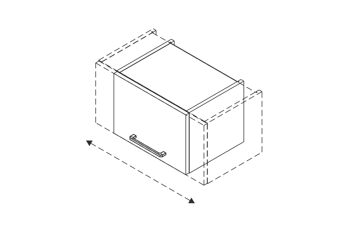 Szafka kuchenna wisząca Kammono F11 WO__/29N_SPEC niska do montażu nad szafkami regulowana w zakresie 41-65cm Szafka kuchenna wisząca Kammono F11 WO__/29N_SPEC niska do montażu nad szafkami regulowana w zakresie 41-65cm