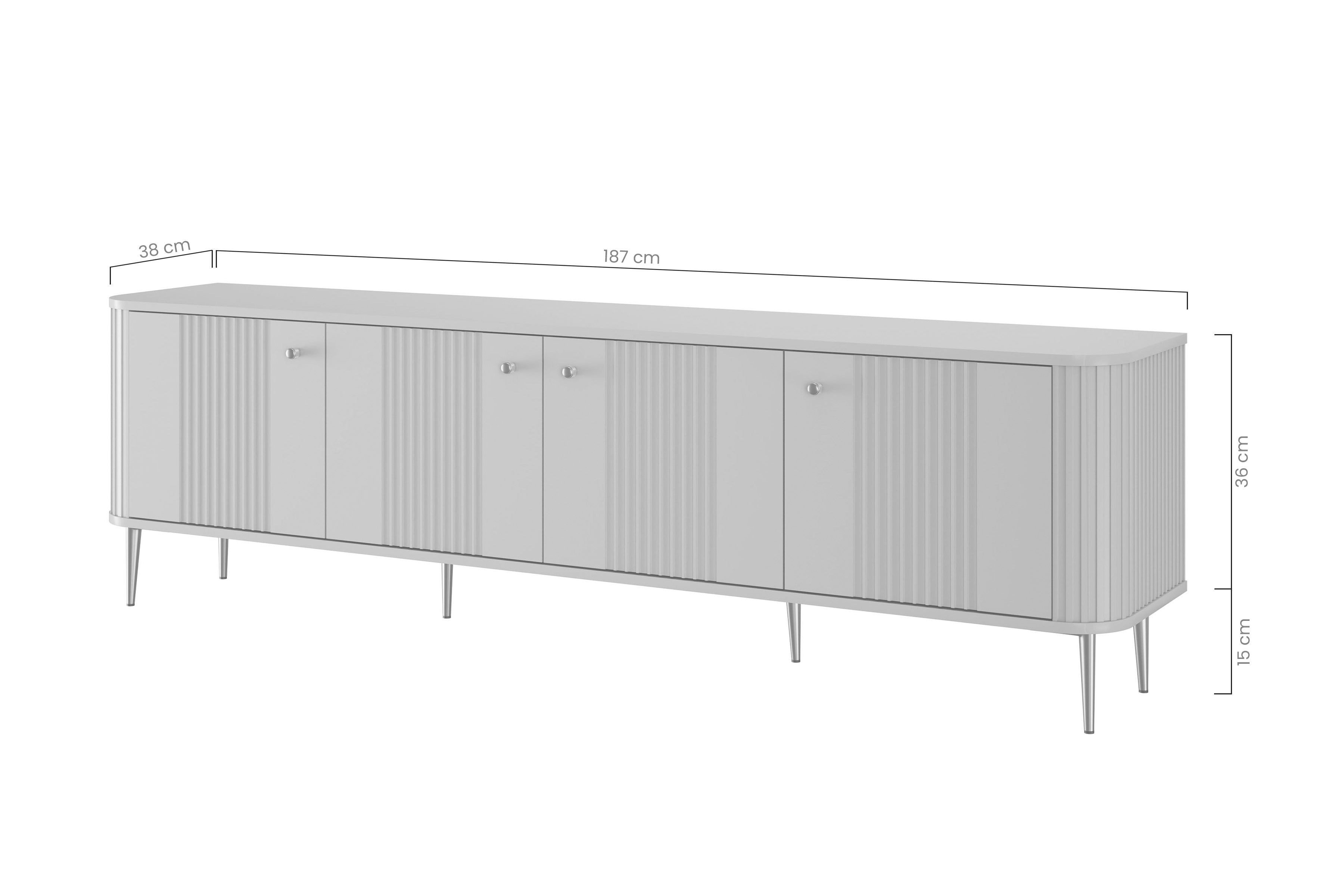 Szafka RTV Vesper 4D 187 cm - kaszmir / czarne nogi Szafka RTV Vespera 4D 187 cm - kaszmir / czarne nogi