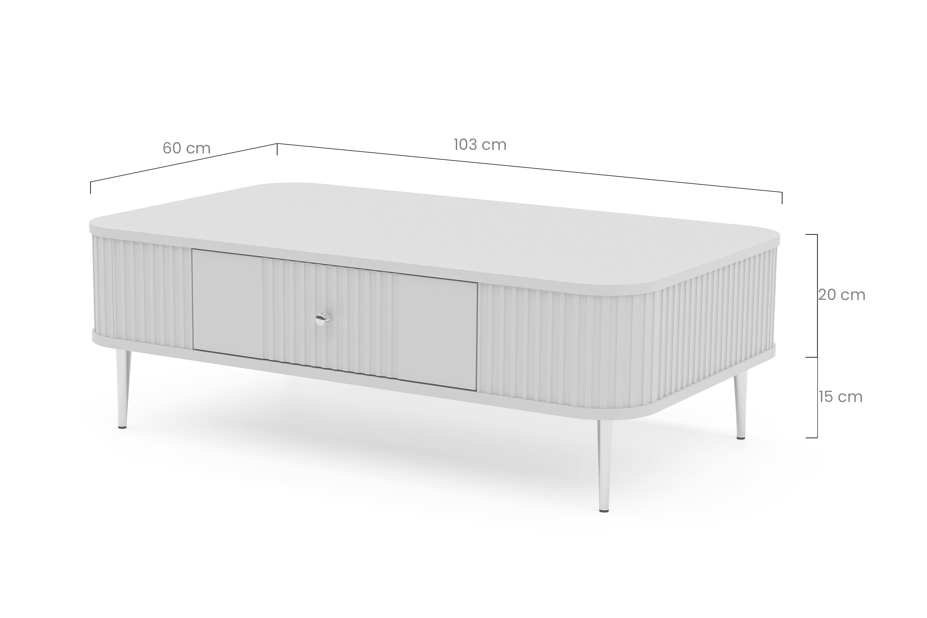 Stolik kawowy z szufladą Vesper 103x60 cm - kaszmir / czarne nogi Stolik kawowy z szufladą Vespera 103x60 cm - kaszmir / czarne nogi