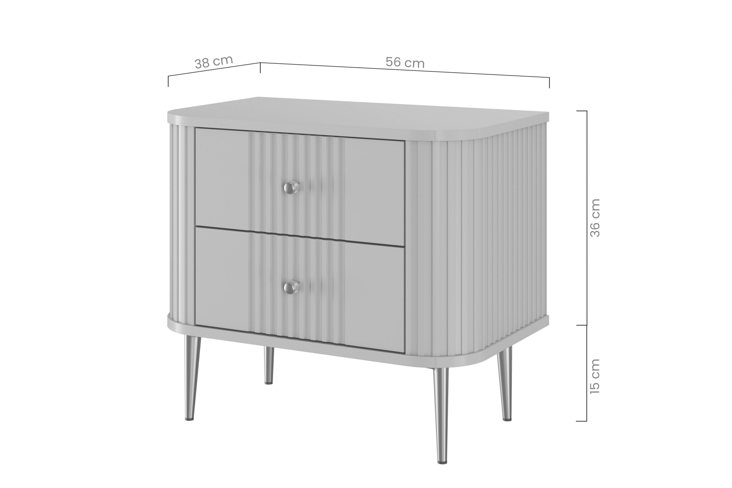 Zestaw szafek nocnych Vesper 56 cm - kaszmir / czarne nogi Zestaw szafek nocnych Vespera 56 cm - kaszmir / czarne nogi