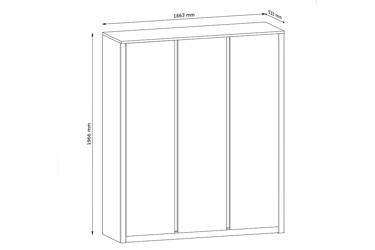 Szafa trzydrzwiowa Montana 166 cm - Wyprzedaż Szafa trzydrzwiowa Montana 166 cm 