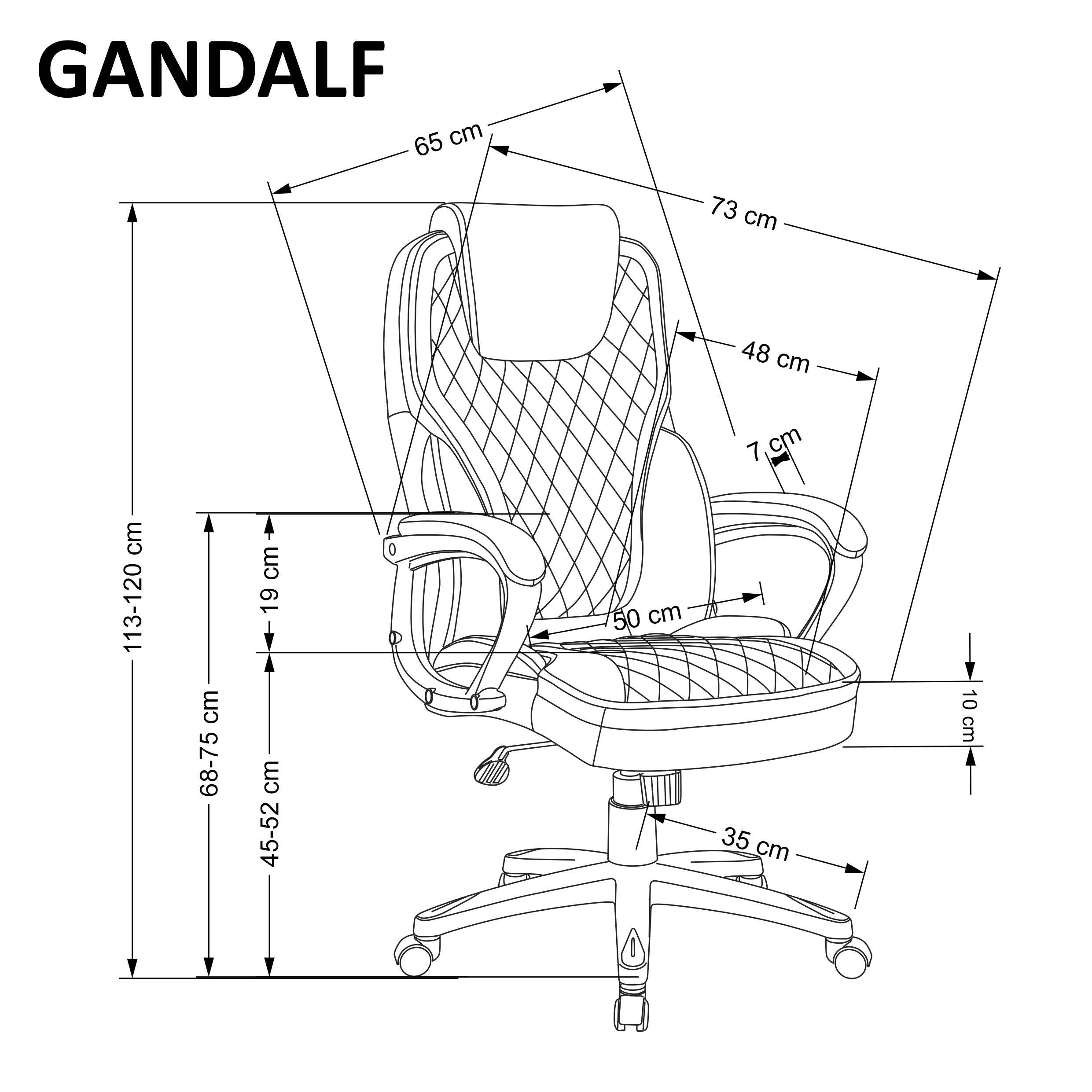 Fotel biurowy Gandalf - czarny / popielaty Fotel biurowy Gandalf - czarny / popielaty