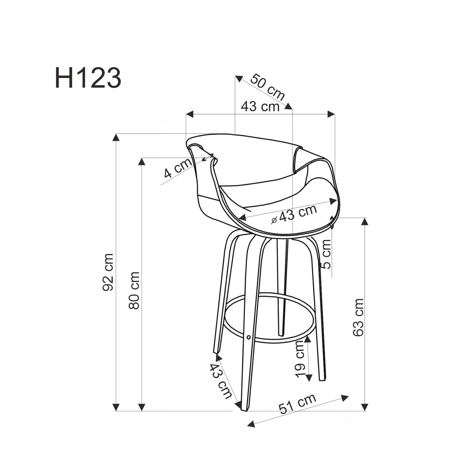 Hoker H123 - czarna ekoskóra / orzechowy Hoker H123 - czarna ekoskóra / orzechowy