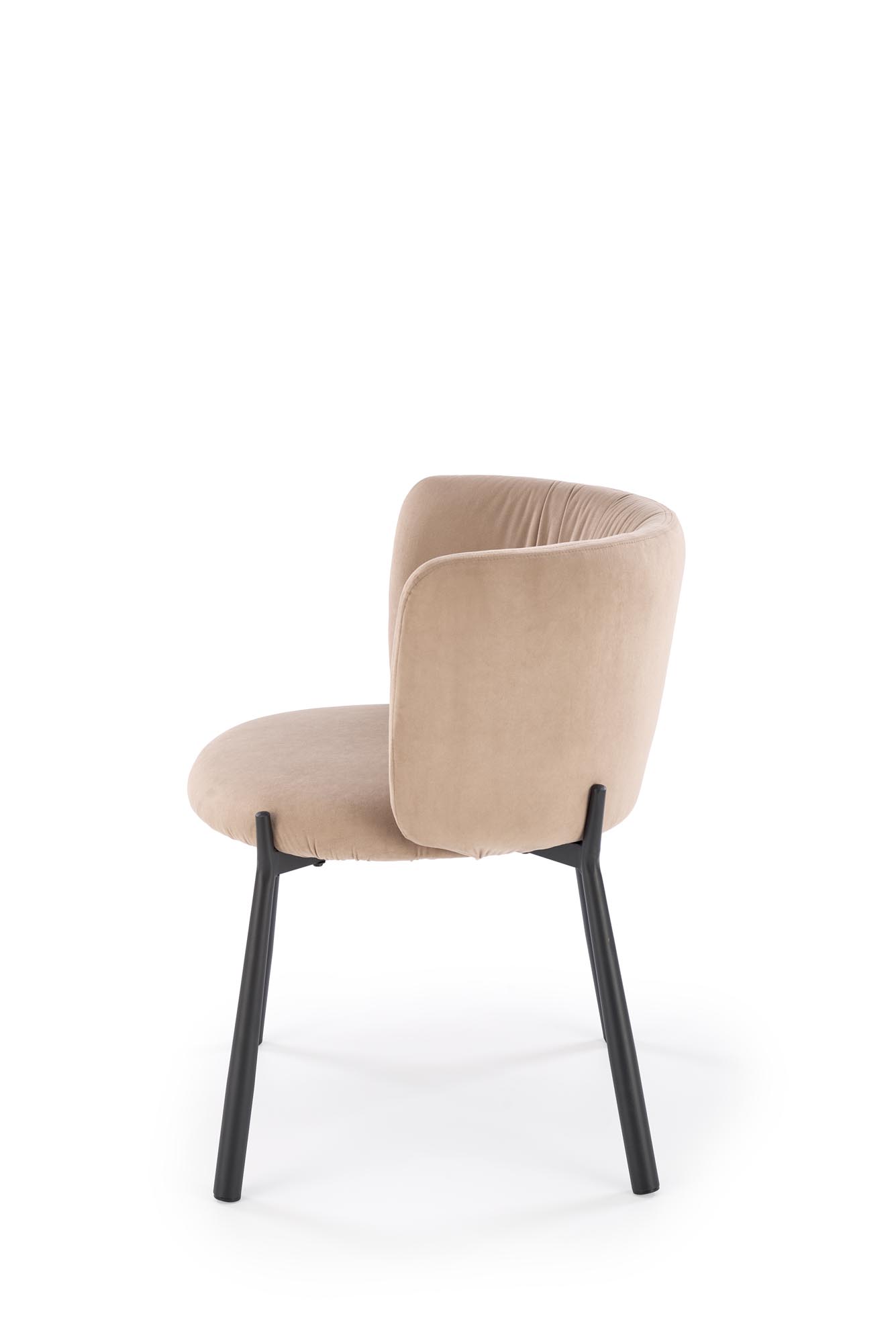Krzesło tapicerowane K531 - beżowy welwet Mavel 28 / czarne nogi Krzesło tapicerowane K531 - beżowy welwet Mavel 28 / czarne nogi