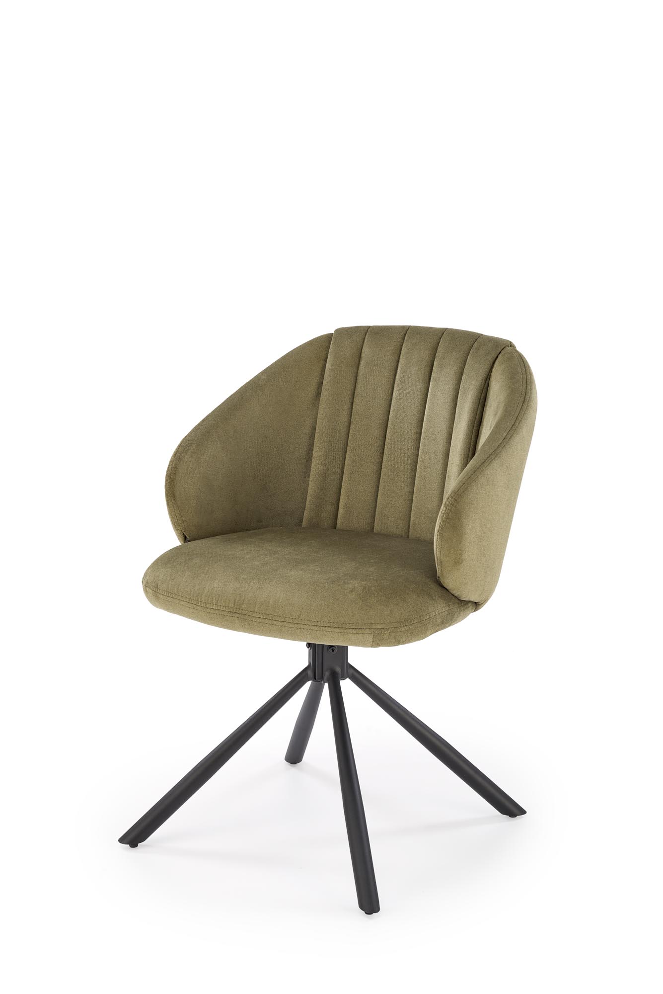 Krzesło tapicerowane K533 obrotowe - oliwkowy welwet Havana 77 / czarne nogi Krzesło tapicerowane K533 obrotowe - oliwkowy welwet Havana 77 / czarne nogi