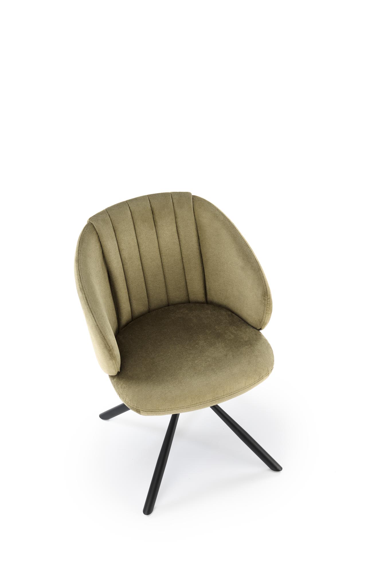 Krzesło tapicerowane K533 obrotowe - oliwkowy welwet Havana 77 / czarne nogi Krzesło tapicerowane K533 obrotowe - oliwkowy welwet Havana 77 / czarne nogi