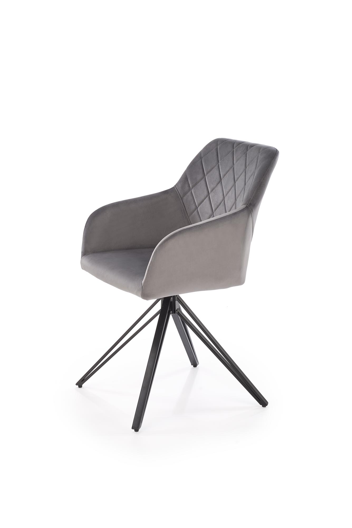 Krzesło tapicerowane K535 obrotowe - welwet popielaty Bluvel 14 / czarne nogi Krzesło tapicerowane K535 obrotowe - welwet popielaty Bluvel 14 / czarne nogi