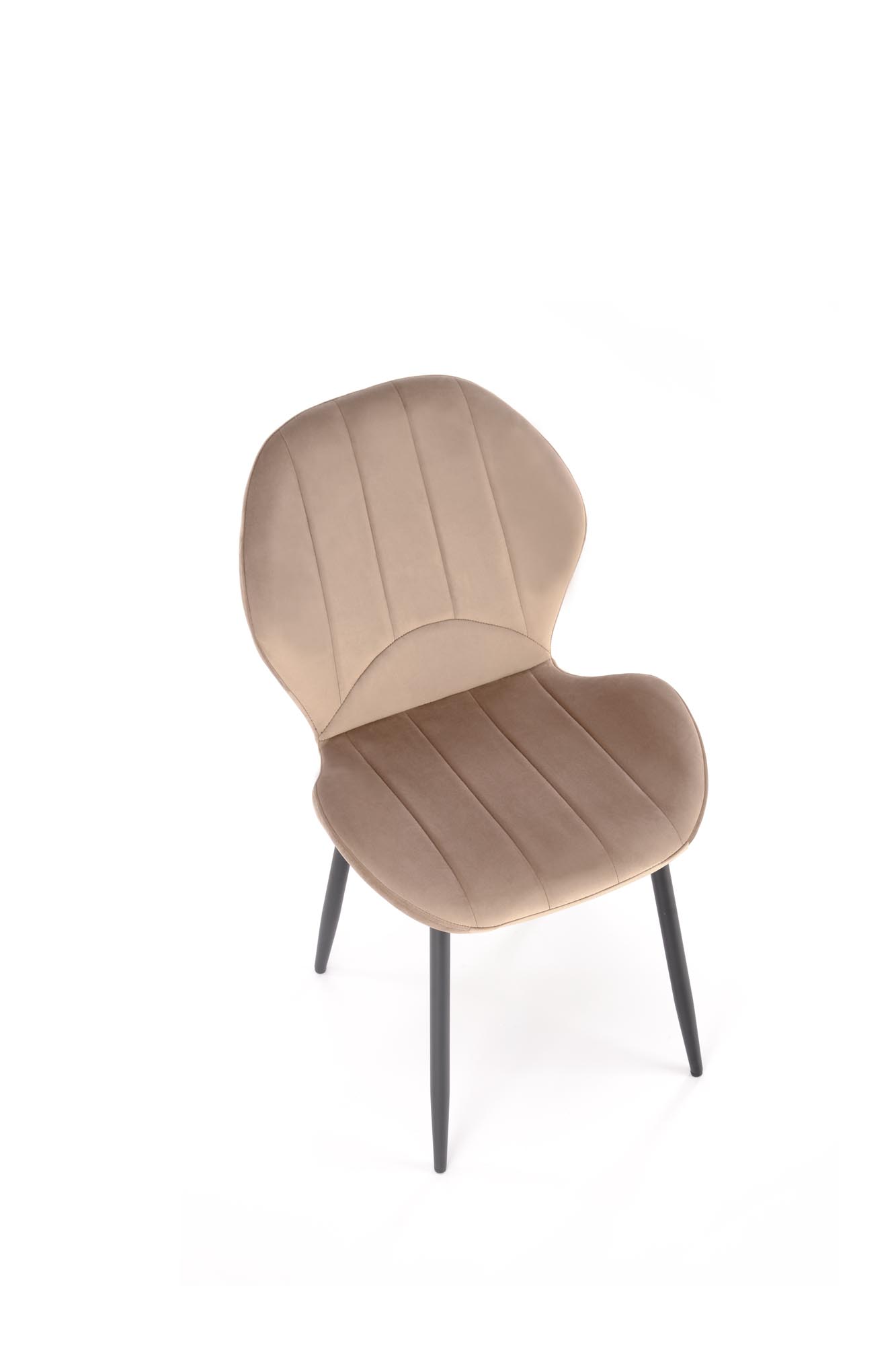 Krzesło tapicerowane K538 - welwet beżowy Bluvel 40 / czarne nogi Krzesło tapicerowane K538 - welwet beżowy Bluvel 40 / czarne nogi