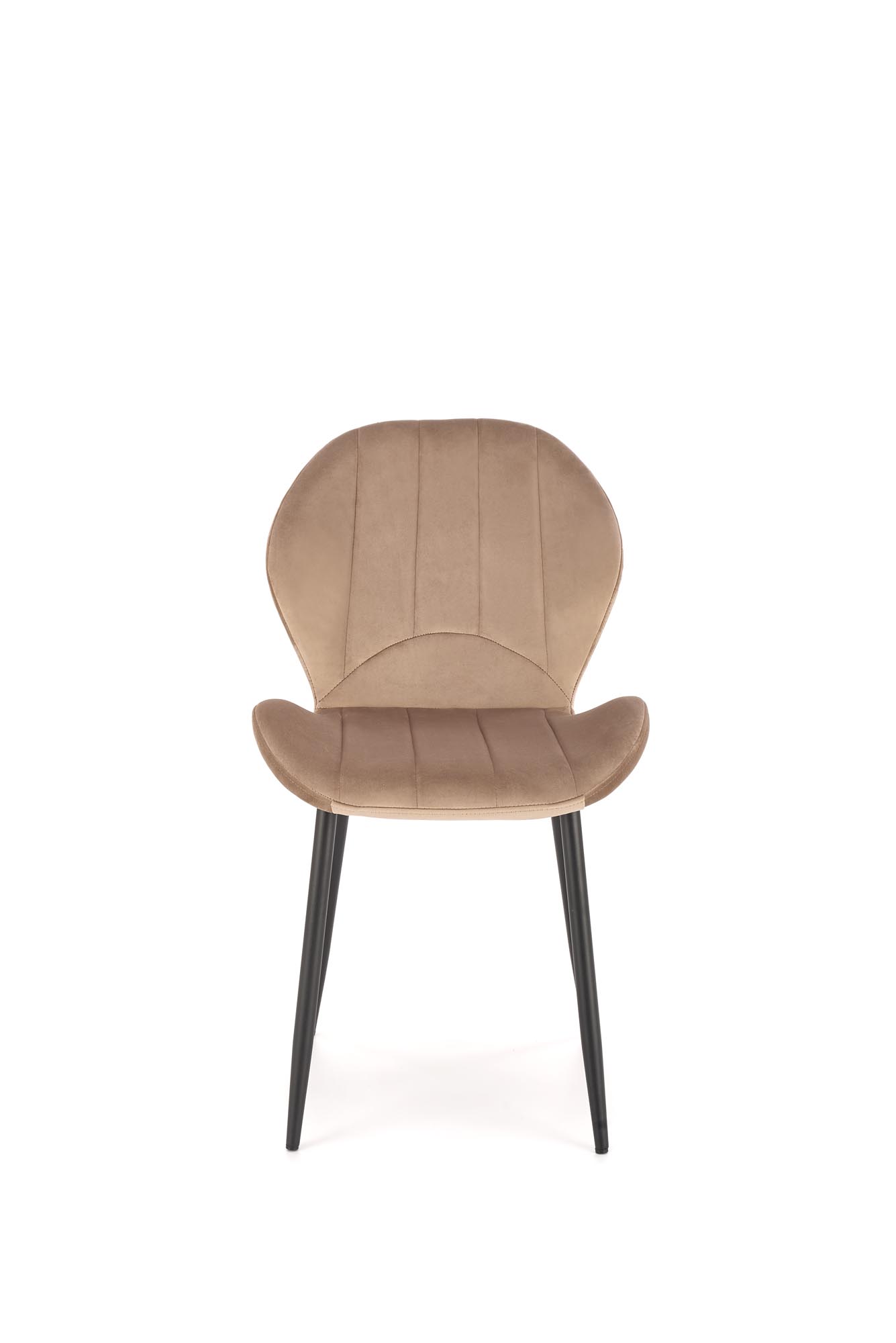 Krzesło tapicerowane K538 - welwet beżowy Bluvel 40 / czarne nogi Krzesło tapicerowane K538 - welwet beżowy Bluvel 40 / czarne nogi
