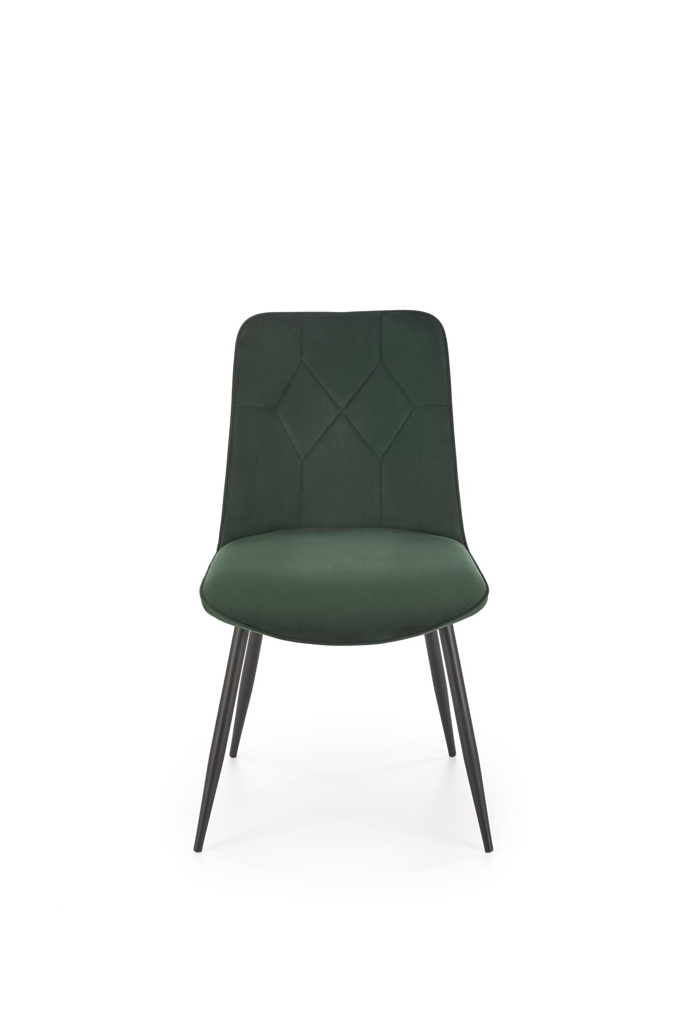 Krzesło do jadalnie K539 - welwet ciemny zielony / czarne nogi  Krzesło do jadalnie K539 - welwet ciemny zielony / czarne nogi 