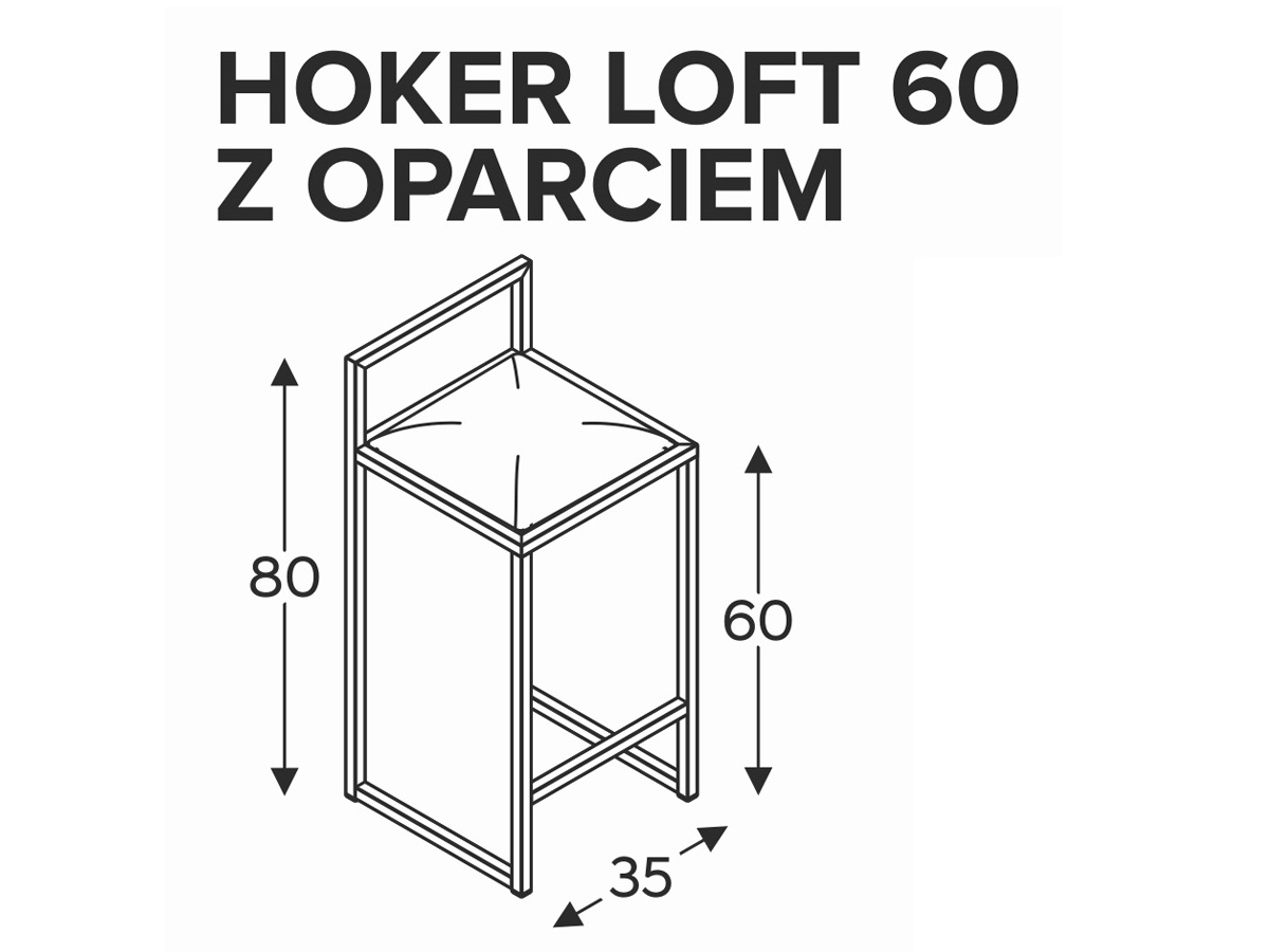 KAMMONO Hoker Loft 60 z oparciem - hoker kuchenny - KAM Meble - Końcówka Serii krzesło do kuchni 