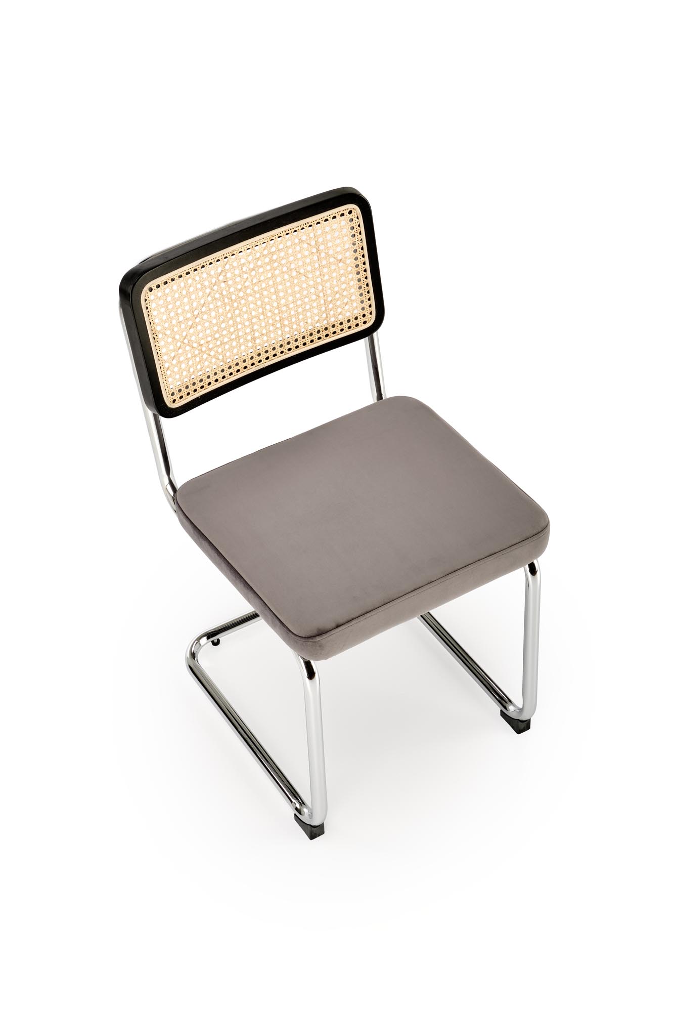 Krzesło metalowe z tapicerowanym siedziskiem K504 - popielaty / czarny krzesło metalowe z tapicerowanym siedziskiem k504 - popielaty / czarny