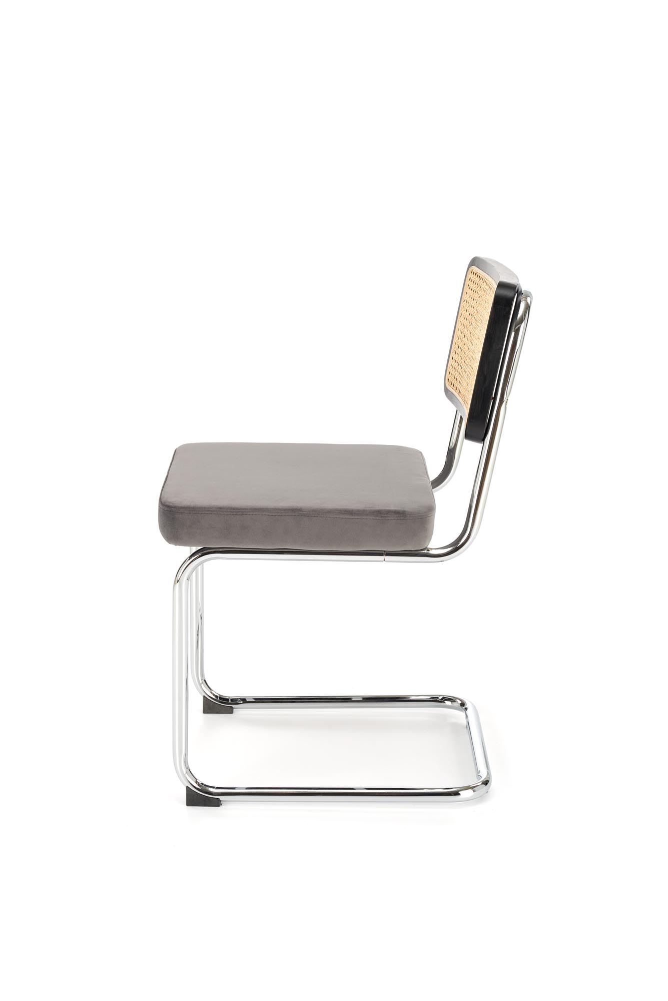 Krzesło metalowe z tapicerowanym siedziskiem K504 - popielaty / czarny krzesło metalowe z tapicerowanym siedziskiem k504 - popielaty / czarny