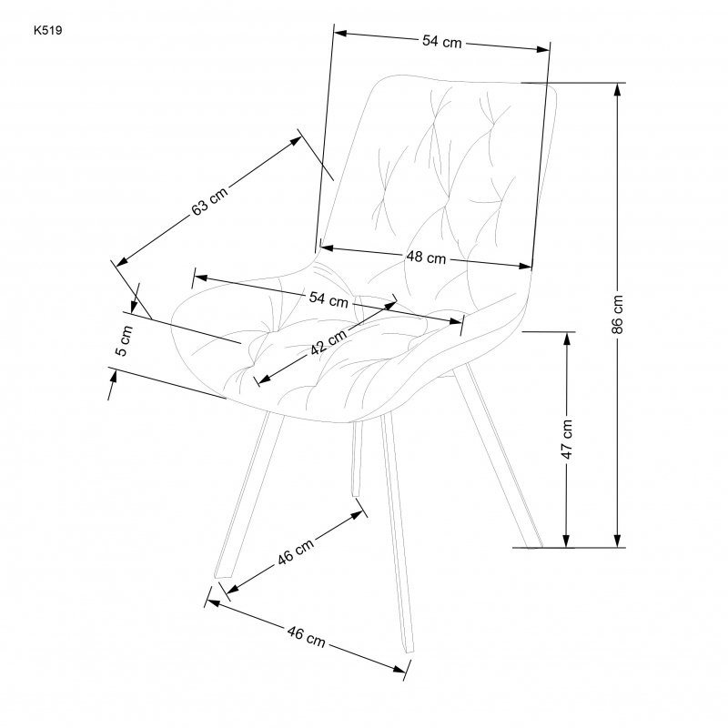 Krzeslo tapicerowane K519 - czarny krzeslo tapicerowane k519 - czarny