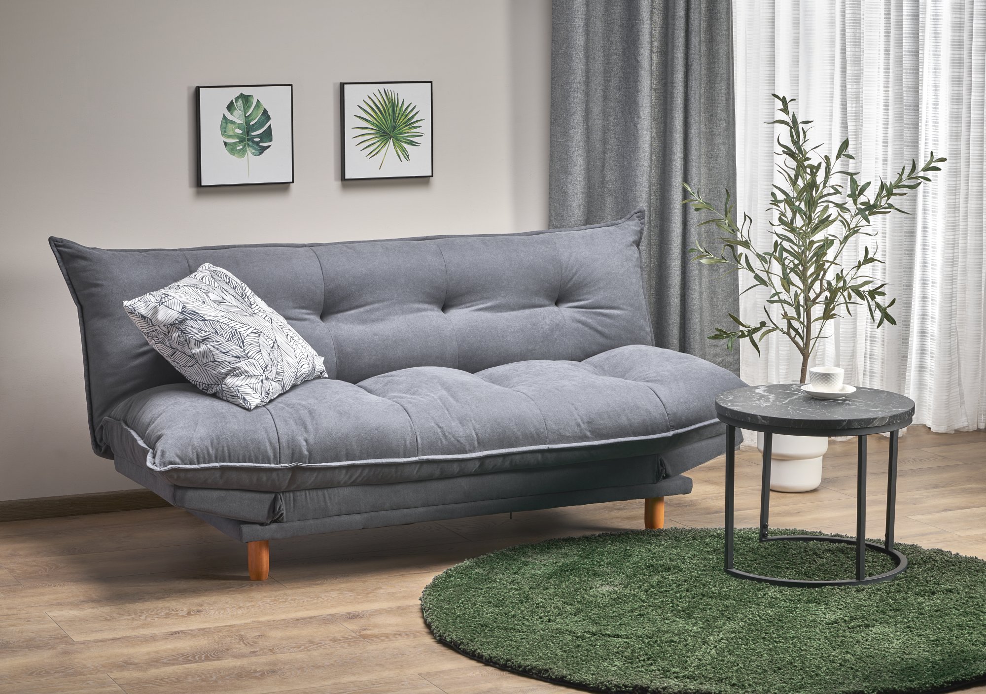 Sofa rozkładana Pillow - welwet popielaty Dilja 14 Sofa rozkładana Pillow - welwet popielaty Dilja 14