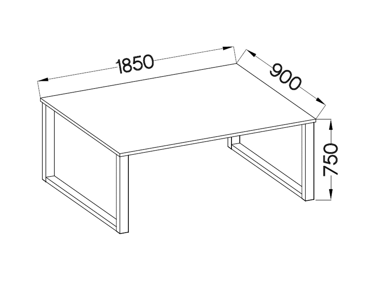 Stół Loftowy Industrialny 185x90 - Dąb Lancelot - Wyprzedaż Wymiary stołu