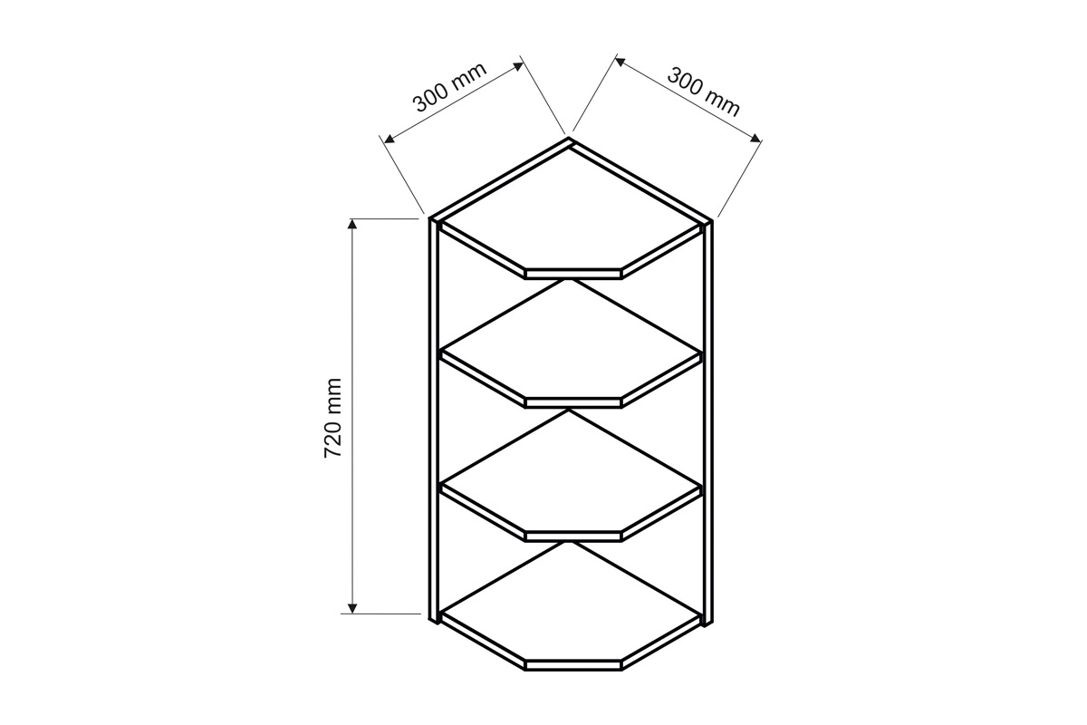 Denis WPO - górny regał zakończeniowy wymiary szafki denis 