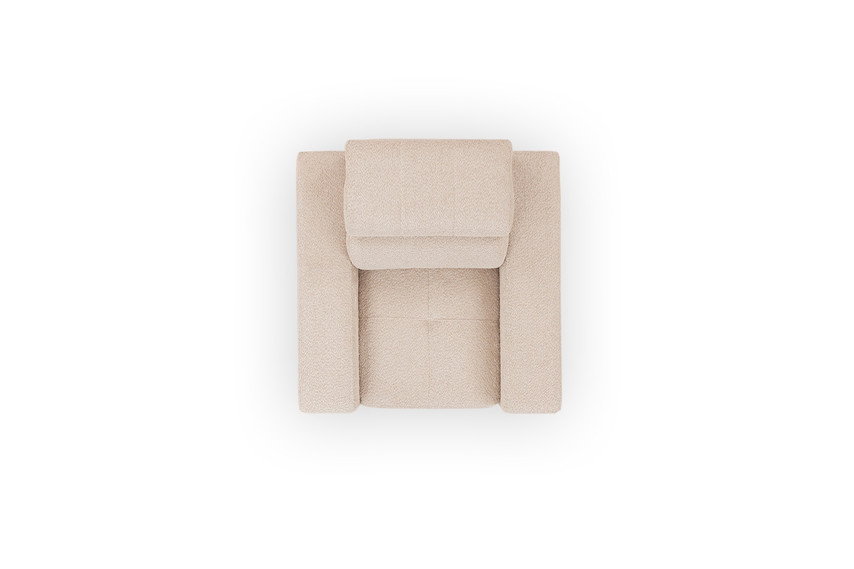 Fotel wypoczynkowy z regulowanym zagłówkiem Modeno fotel Modeno w jasnej, miękkiej tkaninie 