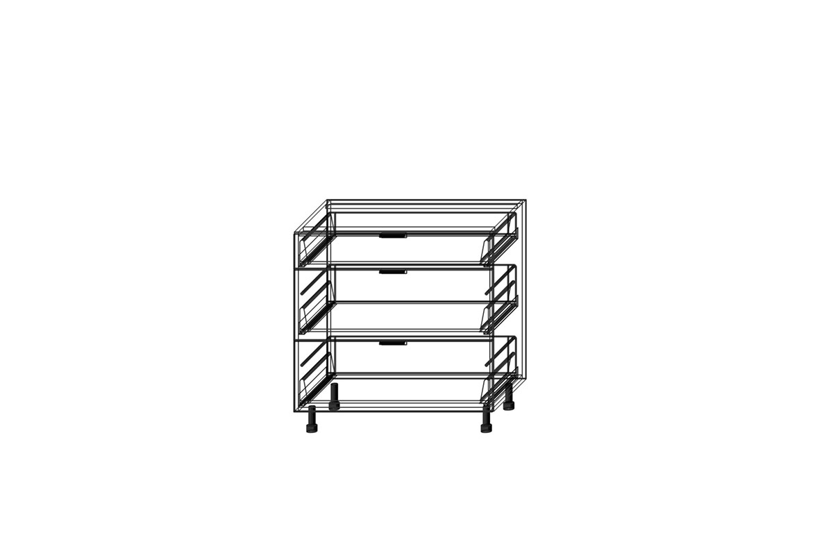 Italia DS 8/3 - szafka dolna z trzema szufladami Starmotion Italia DS 8/3 - wnętrze szafki 