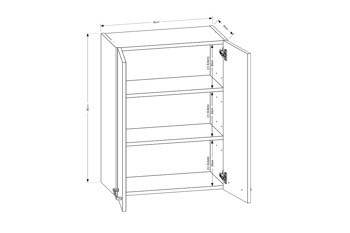 Szafka łazienkowa wisząca Mindel 60 cm - biały Szafka łazienkowa wisząca Mindel 60 cm - biały 