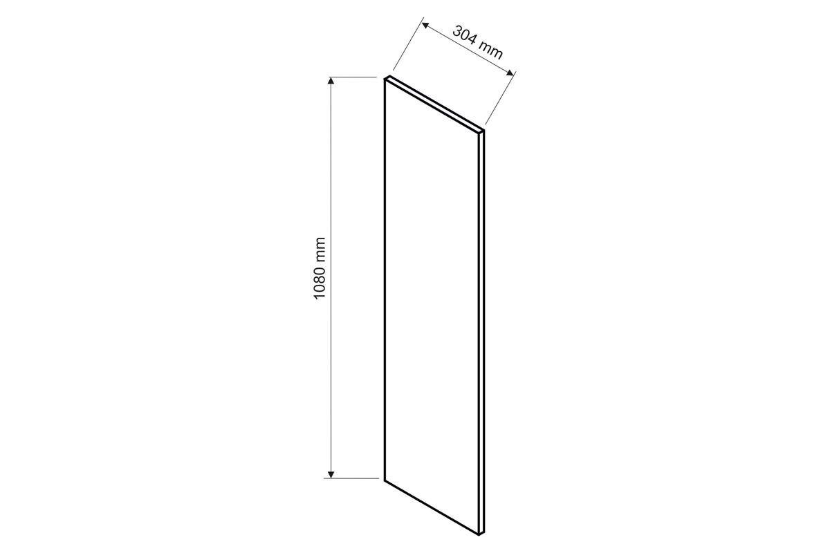 Denis Panel Boczny 1080mm x 304mm - bok dokładany do szafki wiszącej z nadstawką panel boczny denis 