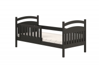 Łóżko dziecięce drewniane Amely - czarny, 90x200 czarne łóżko dziecięce 