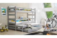 Łóżko dziecięce piętrowe wysuwane Alis - szary, 80x200 Łóżko piętrowe wysuwane Alis - Kolor Szary - aranżacja