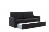 Sofa do półkotapczanu Elegantia 160 cm - Austin 21 Black czarna sofa Elegantia z szufladą na pościel 