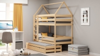 Łóżko dziecięce domek piętrowe wysuwane Comfio - sosna, 90x180 Łóżko dziecięce domek piętrowe wysuwane Comfio - sosna