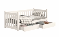Łóżko parterowe drewniane Swen - biały, 90x180 Łóżko parterowe drewniane Swen DP 001 - biały