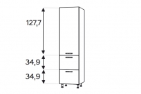 KAMMONO F11 SD50SS2/71 - słupek kuchenny z dwiema szufladami  Słupek kuchenny Kammono F11 SD50SS2/71 jednodrzwiowy z dwiema szufladami	