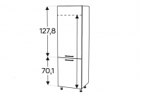 KAMMONO F11 SL75/71 - słupek kuchenny do zabudowy lodówki Słupek kuchenny Kammono F11 SL75/71 do zabudowy lodówki