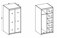 Szafa Lena 2D z lustrem 90 cm - dąb sonoma Szafa Lena 2D z lustrem 90 cm - dąb sonoma