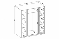 Szafa Sansi 4L - 200 cm - dąb evoke Szafa Sansi 4L - 200 cm - dąb evoke