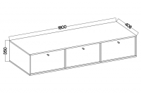 Szafka RTV wisząca Lotina IV 3K - 180 cm - czarny grafit Szafka RTV wisząca Lotina IV 3K - 180 cm - czarny grafit