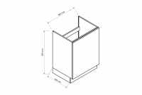 Szafka kuchenna jdenodrzwiowa pod zlewozmywak Anika D60 ZL - grafit Szafka kuchenna jdenodrzwiowa pod zlewozmywak Anika D60 ZL - grafit