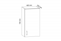 Szafka kuchenna wisząca jednodrzwiowa Aspen G45 - szary połysk Szafka kuchenna wisząca jednodrzwiowa Aspen G45 - szary połysk