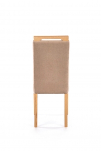 Krzesło tapicerowane Clarion - dąb miodowy / jasny brązowy welur Monolith 09 Krzesło tapicerowane Clarion - dąb miodowy / jasny brązowy welur Monolith 09