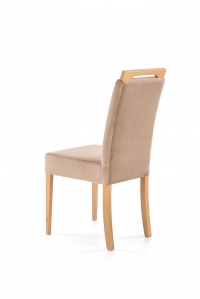 Krzesło tapicerowane Clarion - dąb miodowy / jasny brązowy welur Monolith 09 Krzesło tapicerowane Clarion - dąb miodowy / jasny brązowy welur Monolith 09