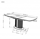 Stół rozkładany Dancan 160-220x90 cm - biały marmur / popielaty  Stół rozkładany Dancan 160-220x90 cm - biały marmur / popielaty 