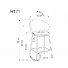 Hoker H121 - popielaty welwet Mavel 14 / czarne nogi Hoker H121 - popielaty welwet Mavel 14 / czarne nogi