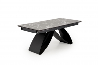 Stół rozkładany Hilario 180-260x90 cm - czarny marmur / czarne nogi Stół rozkładany Hilario 180-260x90 cm - czarny marmur / czarne nogi