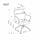 Krzesło tapicerowane K527 obrotowe - popielaty / plecionka / ekoskóra / czarne nogi Krzesło tapicerowane K527 obrotowe - popielaty / plecionka / ekoskóra / czarne nogi