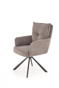 Krzesło z podłokietnikami K528 obrotowe - popielaty sztruks Krzesło z podłokietnikami K528 obrotowe - popielaty sztruks