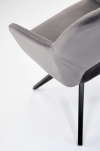 Krzesło tapicerowane K535 obrotowe - welwet popielaty Bluvel 14 / czarne nogi Krzesło tapicerowane K535 obrotowe - welwet popielaty Bluvel 14 / czarne nogi