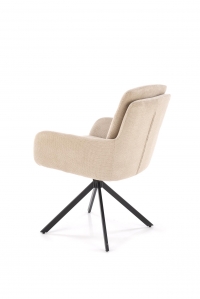 Krzesło tapicerowane K536 obrotowe - plecionka beżowa Vardo 28 / czarne nogi Krzesło tapicerowane K536 obrotowe - plecionka beżowa Vardo 28 / czarne nogi