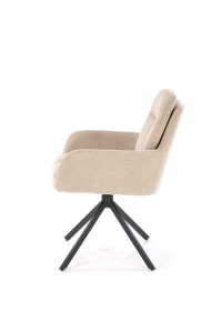 Krzesło tapicerowane K536 obrotowe - plecionka beżowa Vardo 28 / czarne nogi Krzesło tapicerowane K536 obrotowe - plecionka beżowa Vardo 28 / czarne nogi