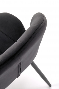 Krzesło tapicerowane K538 - welwet czarny Bluvel 19 / czarne nogi Krzesło tapicerowane K538 - welwet czarny Bluvel 19 / czarne nogi