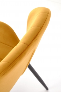 Krzesło tapicerowane K538 - welwet musztardowy Bluvel 68 / czarne nogi Krzesło tapicerowane K538 - welwet musztardowy Bluvel 68 / czarne nogi