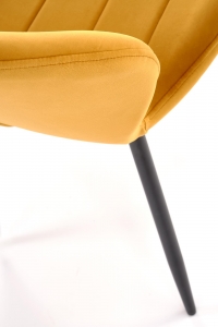 Krzesło tapicerowane K538 - welwet musztardowy Bluvel 68 / czarne nogi Krzesło tapicerowane K538 - welwet musztardowy Bluvel 68 / czarne nogi